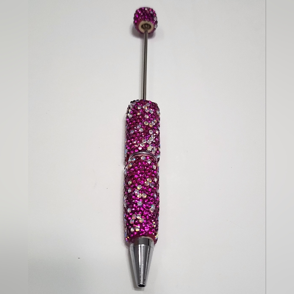 Rhinestone Beadable Pen Purple Pink Beaded Pen Crafts DIY Bling Beads